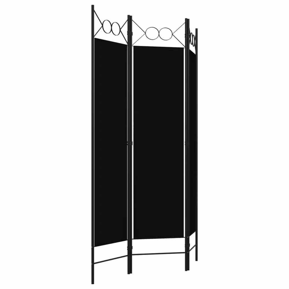 Berkfield Home 3-Panel Modern Room Divider in Black, W/H: 120 x 180 cm – 3