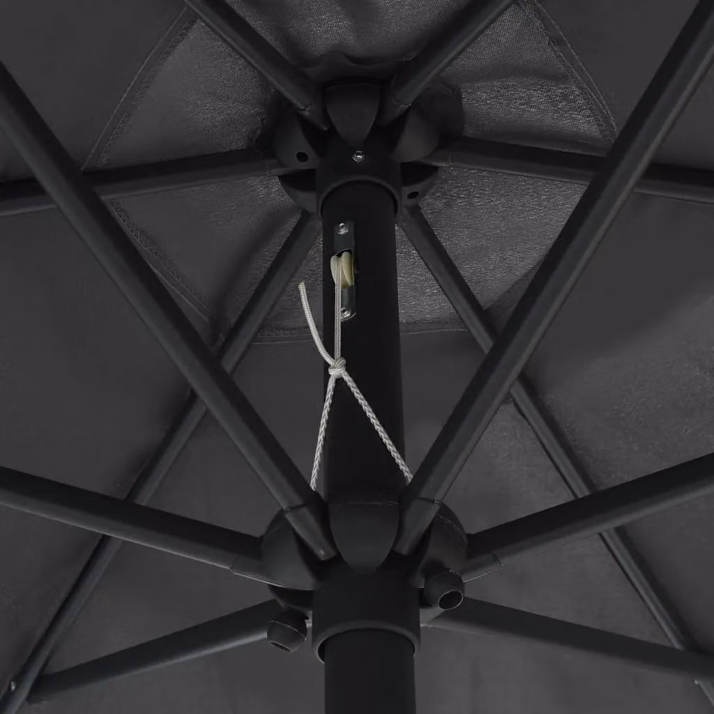 Berkfield Home Outdoor Parasol with Aluminium Pole, Anthracite and Black, W/D/H: 270 x 246 cm – 2