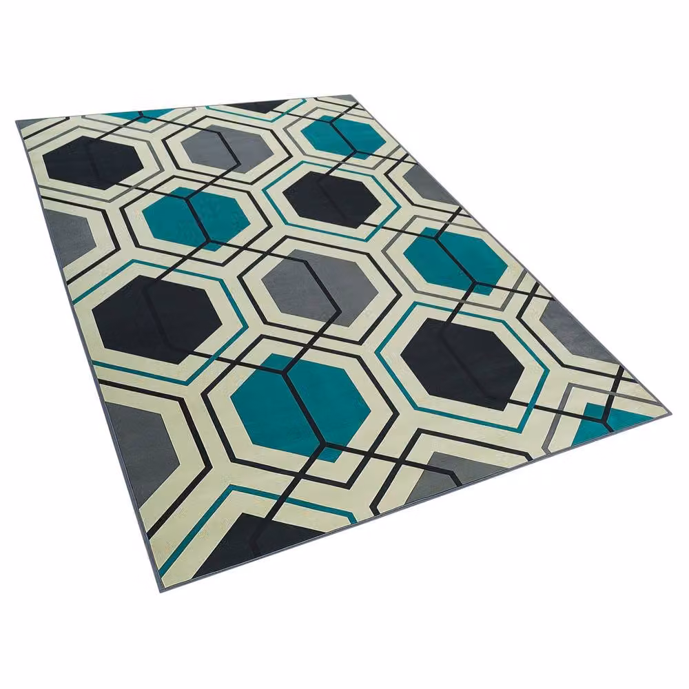 Wyld and Coco Multicolour Geometric Retro Woven Polyester Rug, W: 140 cm, L: 200 cm – 3