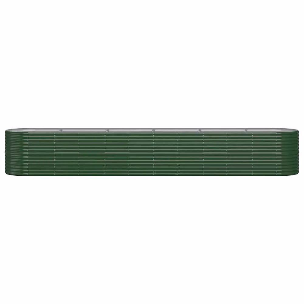 Berkfield Home Garden Powder-coated Steel Raised Bed in Green, W: 440 cm, D: 80 cm, H: 68 cm – 3