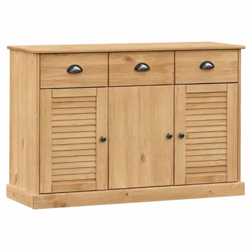 vidaXL VIGO Sideboard with Drawers in Brown Rustic Solid Wood Pine, W/D/H: 113 x 40 x 75 cm
