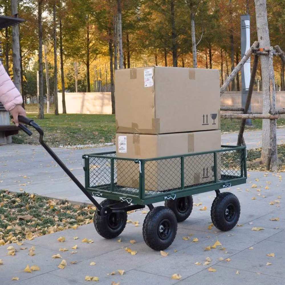 KORVIXA Heavy Duty Metal Garden Cart in Green – 4