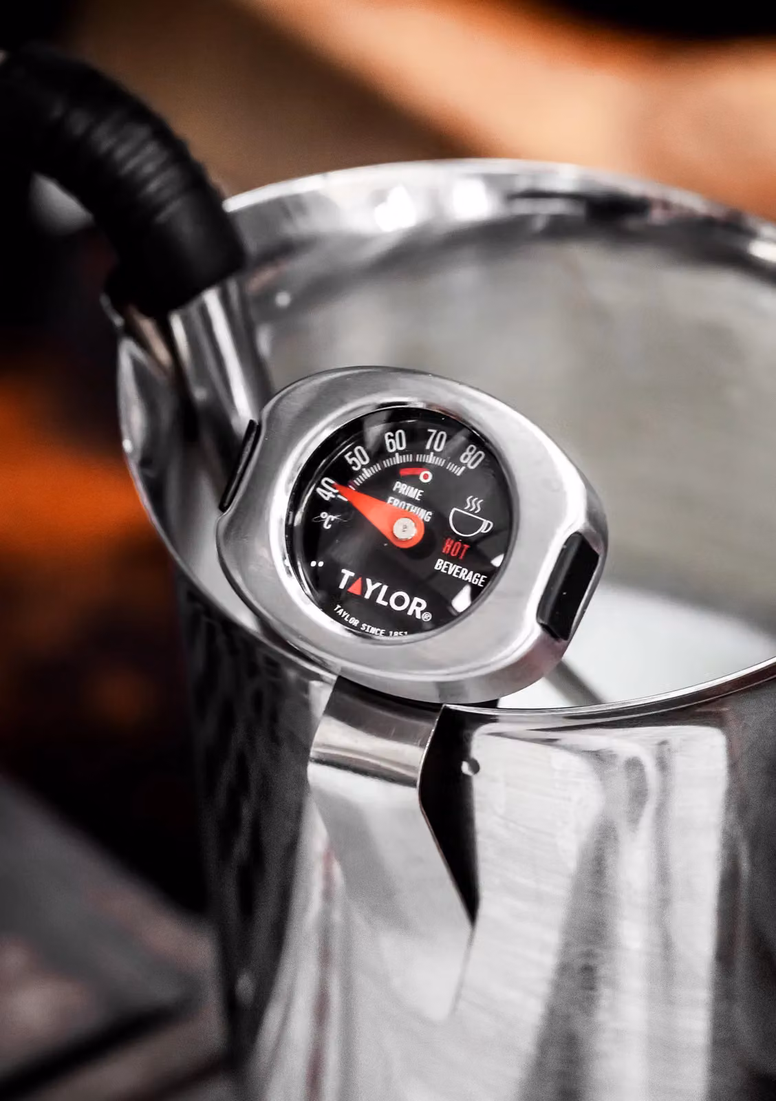 Taylor Pro Stainless Steel Milk Frothing Thermometer in Silver and Black, W/D/H: 6 x 1 x 14.5 cm – 8