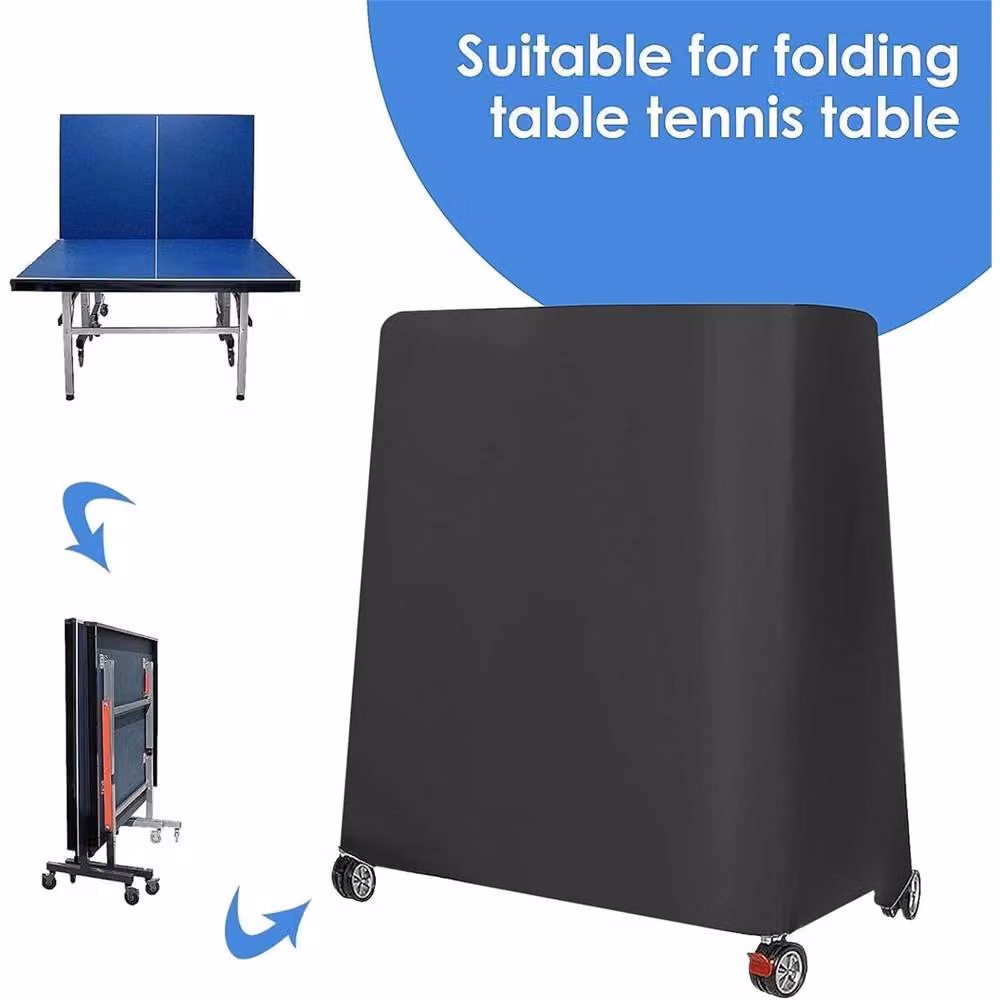SPETLEK Waterproof Outdoor Ping Pong Table Storage Cover, Black, W/D/H: 160 x 145 x 90 cm – 3
