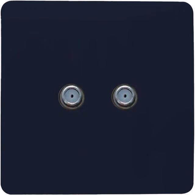 Trendi Switch 2 Gang Male F-Type Satellite Television Flush Socket in Blue – 1