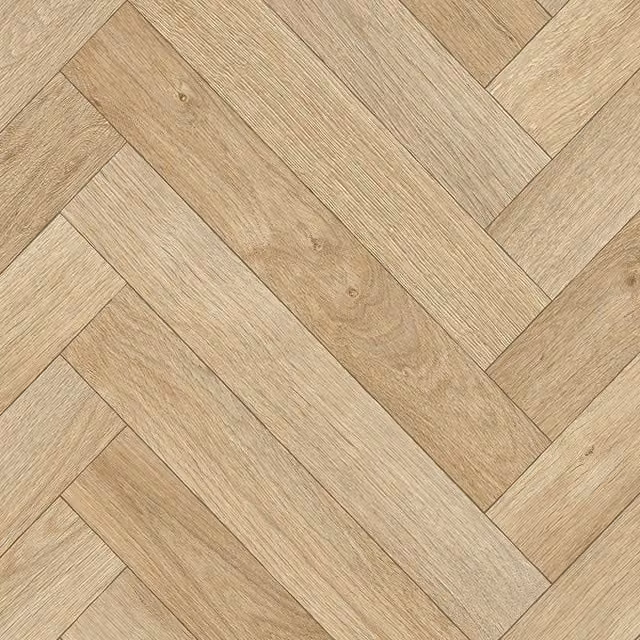 Alaska Light Beige Herringbone Wood Effect Vinyl Flooring Sheet, 3 m x 9 m