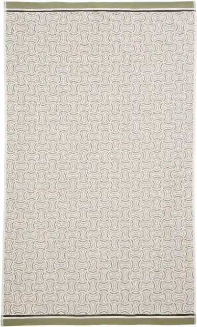 Bedeck of Belfast Yoko Cotton Terry Bath Towel with Border in Sage Green and White – 1