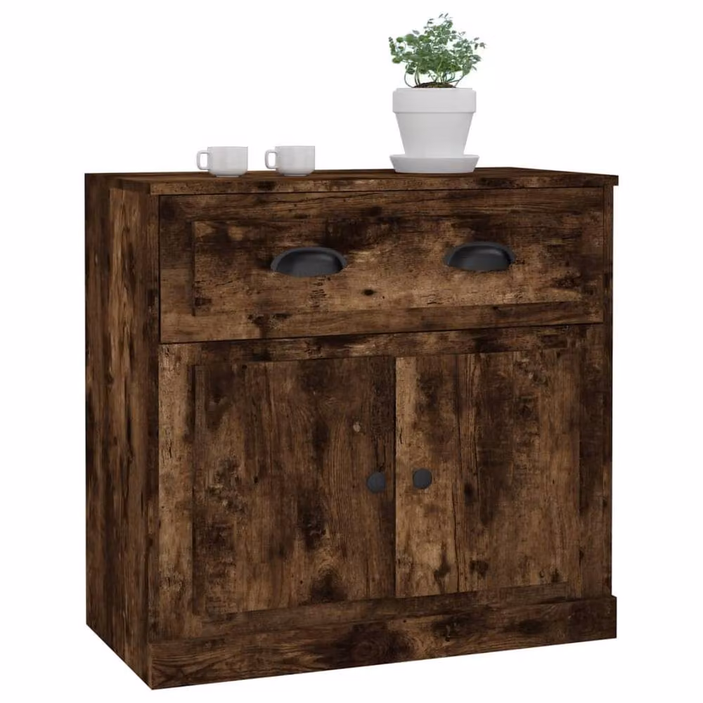 Berkfield Home Smoked Oak Sideboard in Brown, W/D/H: 70 x 35.5 x 67.5 cm – 3