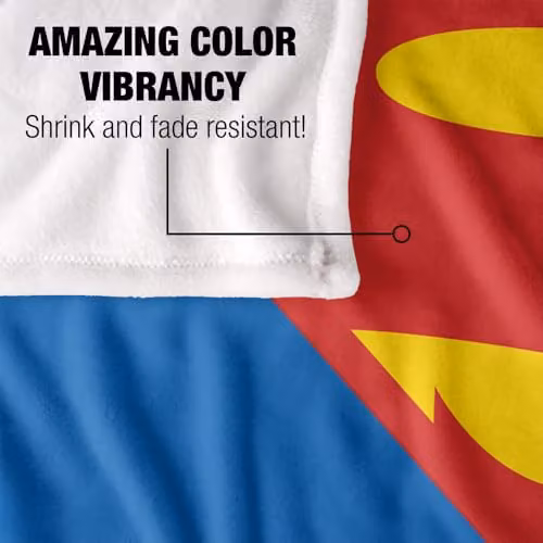 Warner Bros. Superman Shield 2024 Silky Touch Super Soft Fleece Throw Blanket, Multicolour, W: 91.44 cm, L: 147 cm – 2