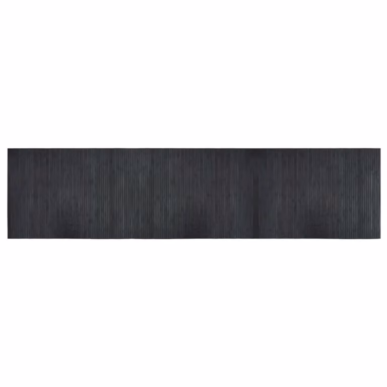 Berkfield Home Rectangular Bamboo Rug in Grey, W: 70 cm, L: 300 cm