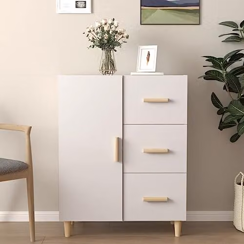 vidaXL White Matt Sideboard in MDF, W/D/H: 69.5 x 34 x 90 cm – 2