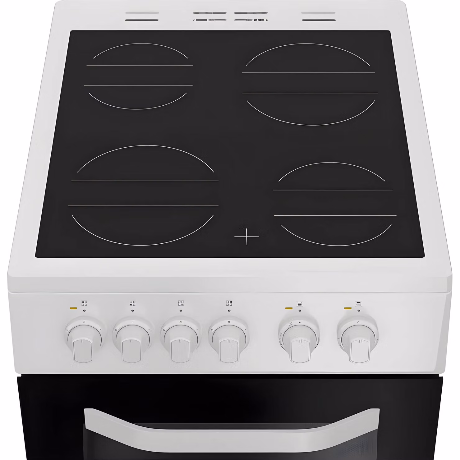 Hotpoint HTE5VCW White Freestanding Electric Cooker with Glass Ceramic Hob and 63L Capacity – 3