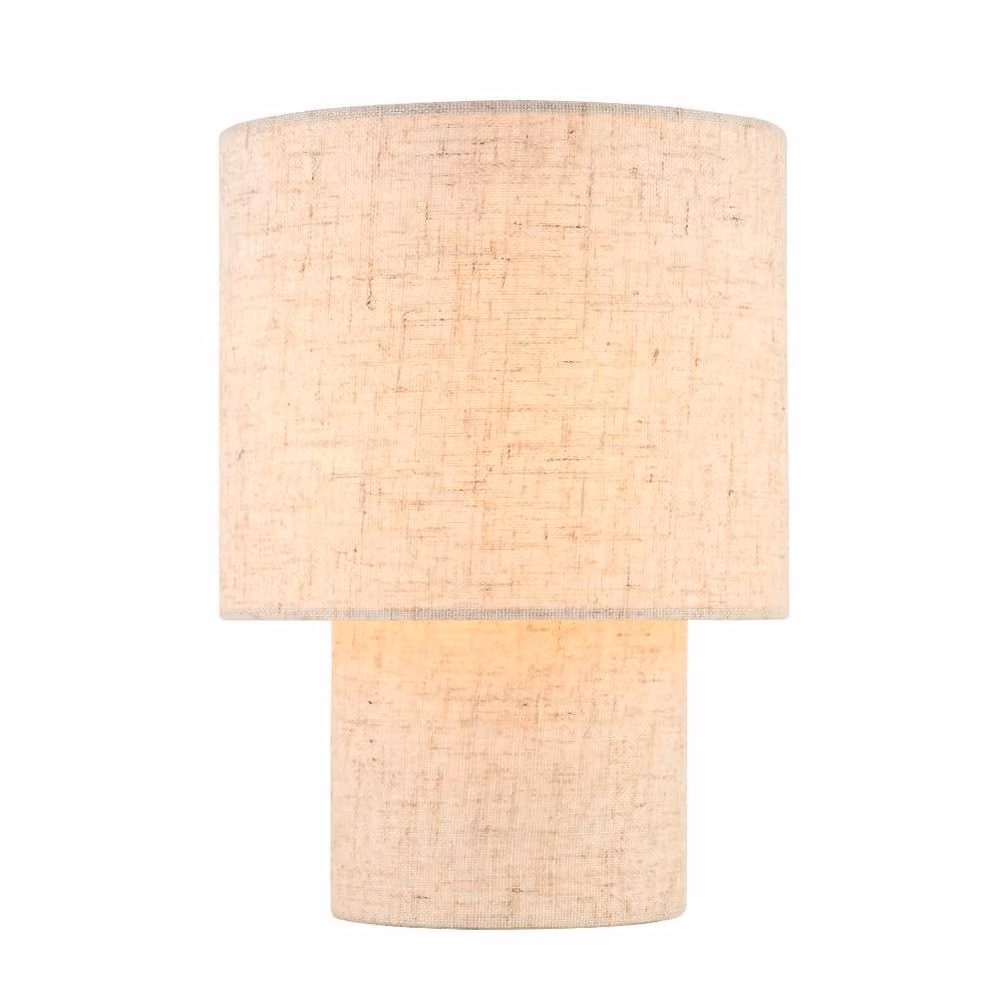 Pagazzi Design Buxton Natural Faux Linen Table Lamp in Beige, H 41.5 x W 17.5 x D 17.5 cm – 2