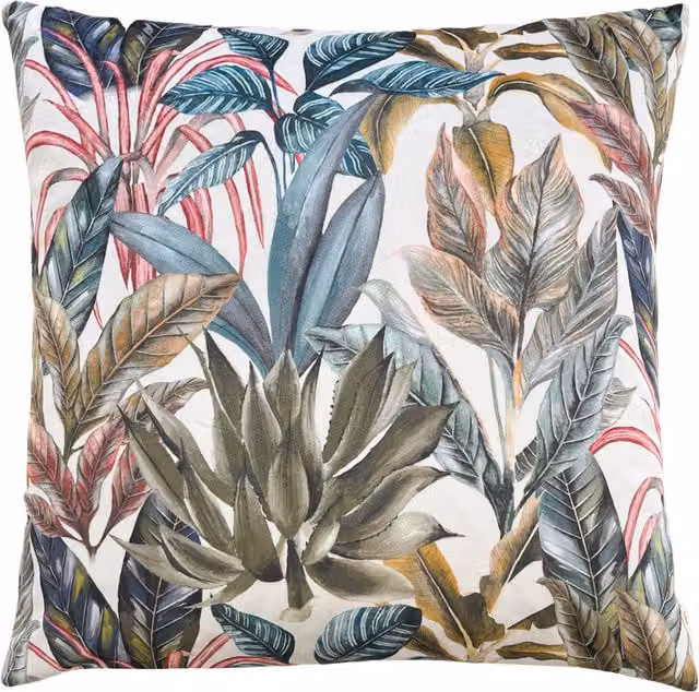 Mogori Vendure Digitally Printed Floral Velvet Cushion in Blue and Multicolour