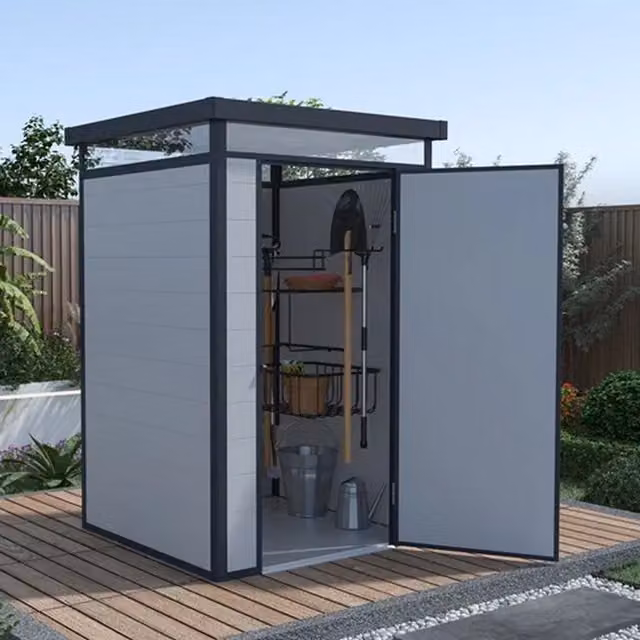 BillyOh York Pent Plastic Shed with Window in Grey