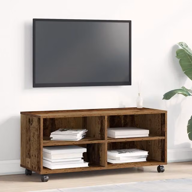 Berkfield Home Vintage TV Cabinet in Brown, W/D/H: 90 x 35 x 35 cm