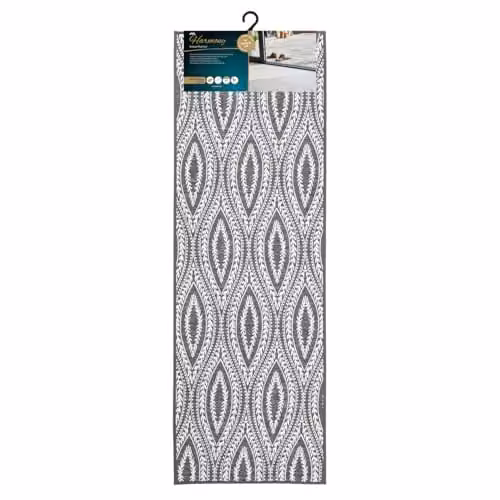 JVL Harmony Eyes Machine Washable Non-Slip Entrance Runner Doormat, W/D/H: 50 x 150 x 3 mm, Grey and White