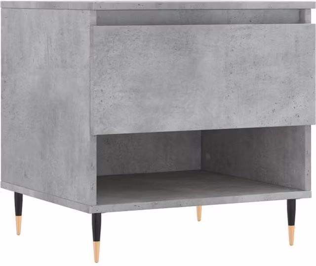 Berkfield Home Modern Square Coffee Table in Concrete Grey, W/D/H: 50 x 46 x 50 cm – 1