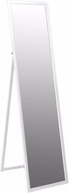 Havendro White Full-Length Standing Mirror by Harbour Housewares, H 137 cm x W 35.5 cm x D 35.5 cm