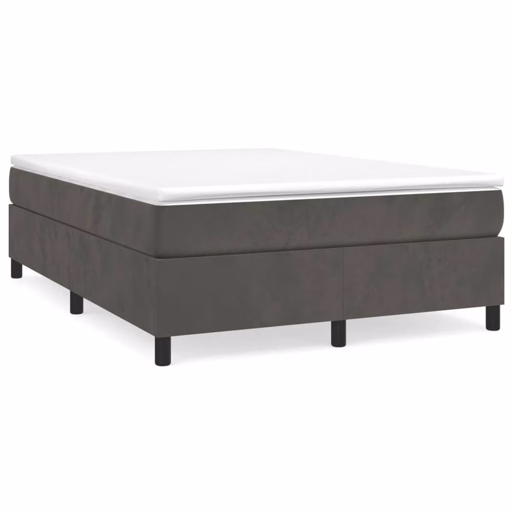 Berkfield Home Upholstered Box Spring Bed Frame in Grey Velvet – 2