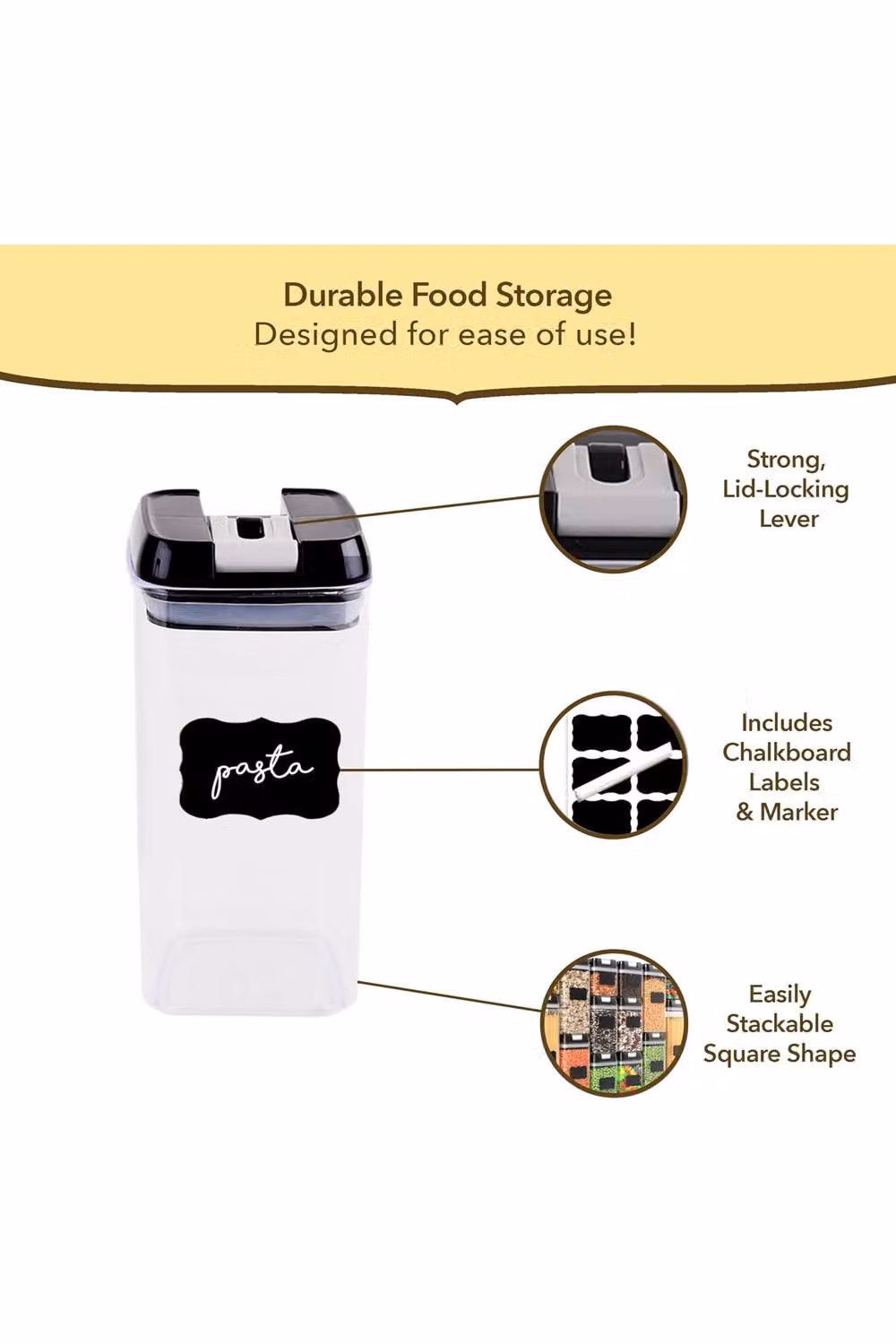 Dyzi Set of 7 Airtight and Leakproof Transparent Plastic Food Storage Containers – 2