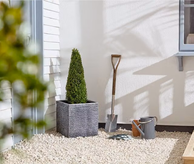 Sankey Square Ceramic Tabletop Planter in Grey
