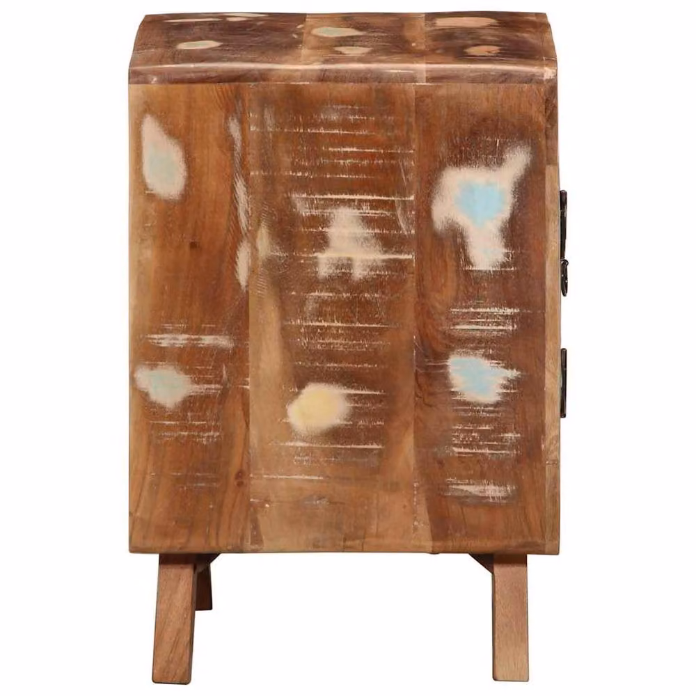 Berkfield Home Rustic Reclaimed Solid Wood Bedside Cabinet in Brown, W/D/H: 40 x 32 x 46 cm – 2