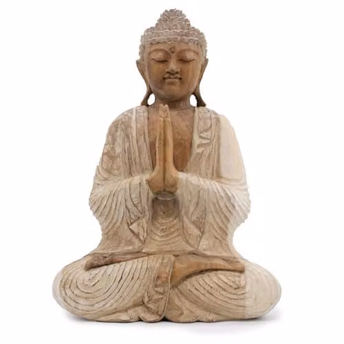 Ancient Wisdom White Buddha Statue Tabletop Ornament, Height: 40 cm