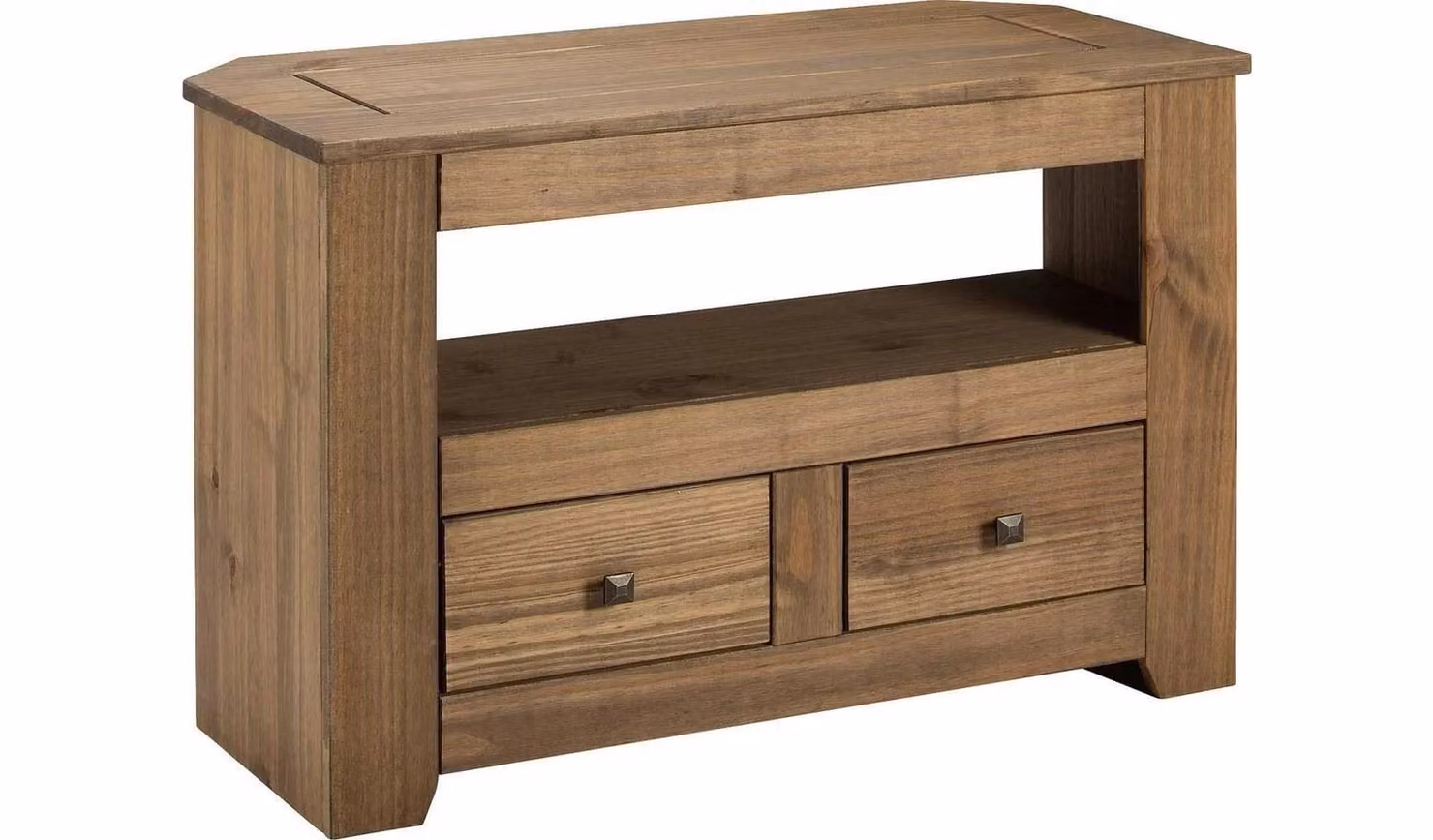 Amersham 2 Drawer TV Unit in Dark Pine Media Storage Cabinet
