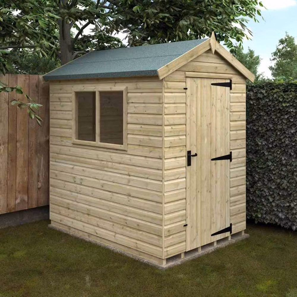 Buttercup Farm Apex Premier 16mm Wooden Garden Shed in Green and Grey – 2
