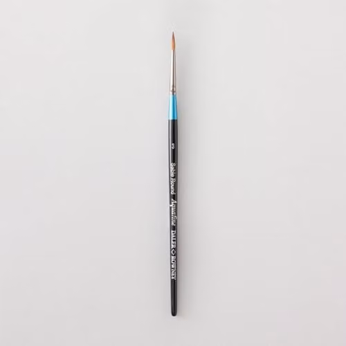 Daler-Rowney Aquafine Professional Watercolour Brush, Round, Short Handle, Natural Sable Hair, Size 3 – 1