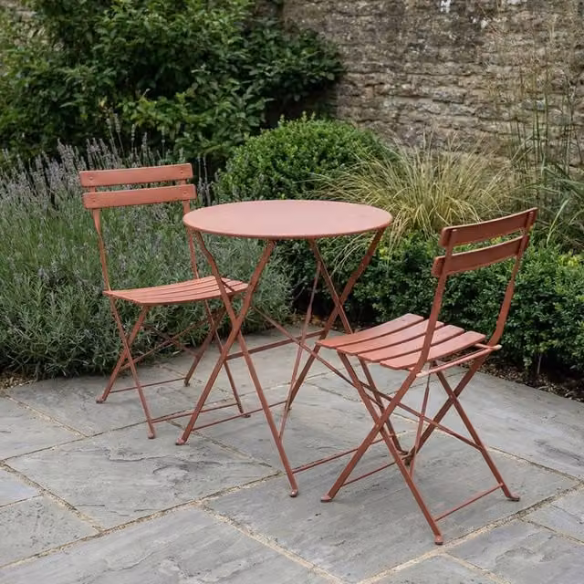 Scottish Everlastings Ltd Vintage Metal Bistro Set in Matt Orange