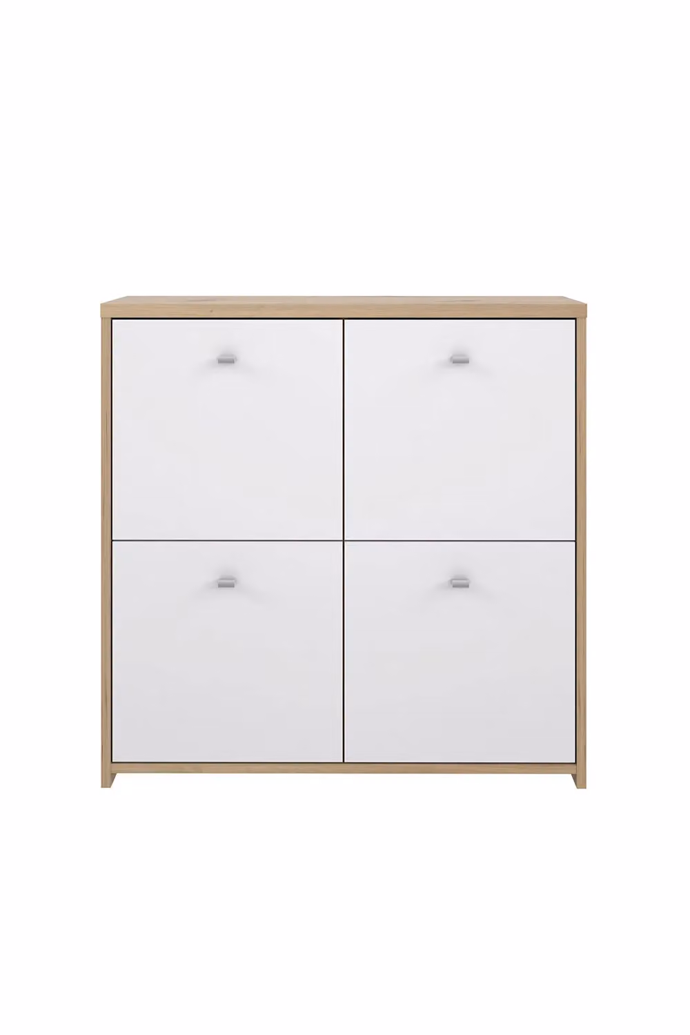 FWStyle 4 Door Sonoma Oak and Matt White Storage Cabinet – 2