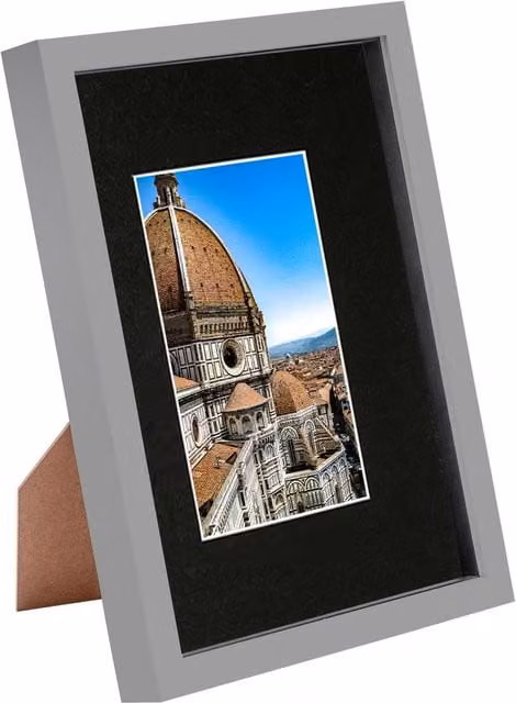 Nicola Spring Rectangular 3D Shadow Box Frame with A5 Mount, A4, Grey and Black, W/H: 30.48 x 21.0 cm