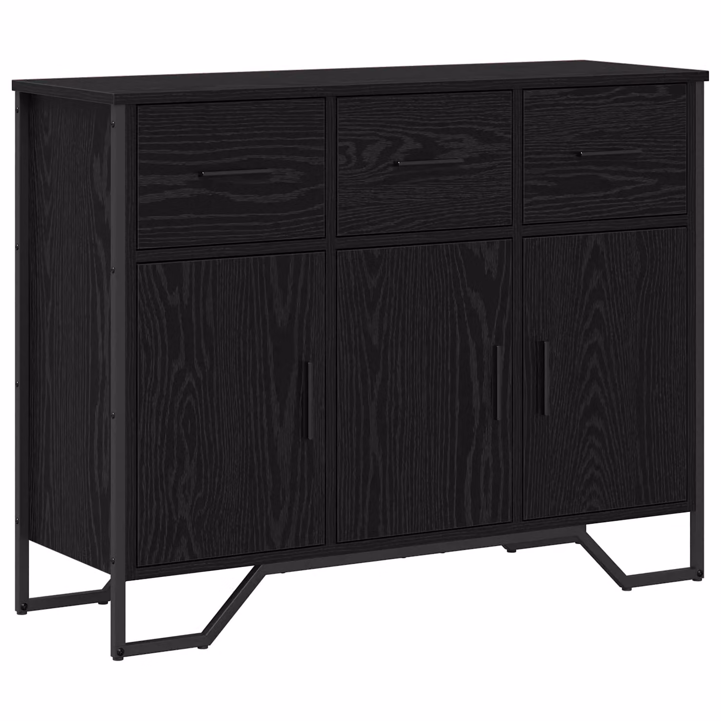 Berkfield Home Black Oak Sideboard, W/D/H: 97 x 32.5 x 74.5 cm – 2