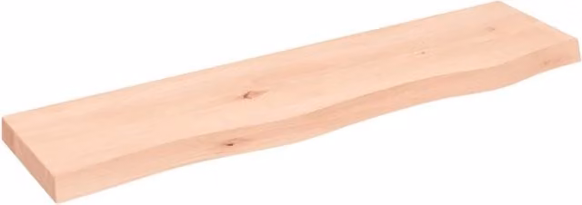 Berkfield Home Wall Shelf in Brown Untreated Solid Oak, W/D/H: 80 x 20 x 4 cm