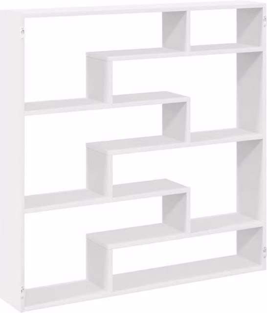 Berkfield Home Wall Mounted 7 Compartment Cube Shelf in White Matt Engineered Wood