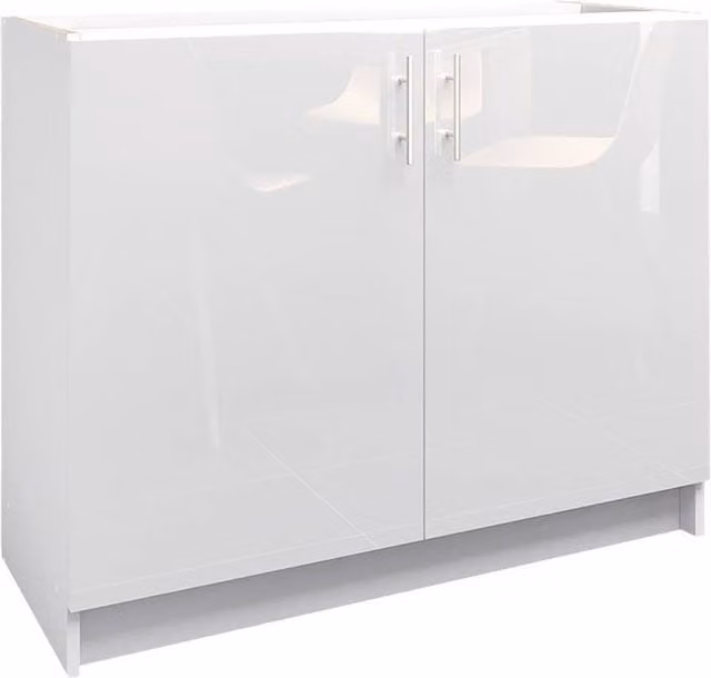 JD Greta White Gloss Kitchen Base Unit W: 100 cm