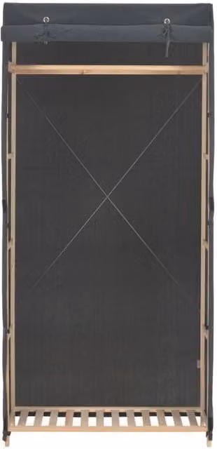 Berkfield Home Grey Fabric Wardrobe with Roll Shutter and Hanging Rod, W/D/H: 79 x 40 x 170 cm