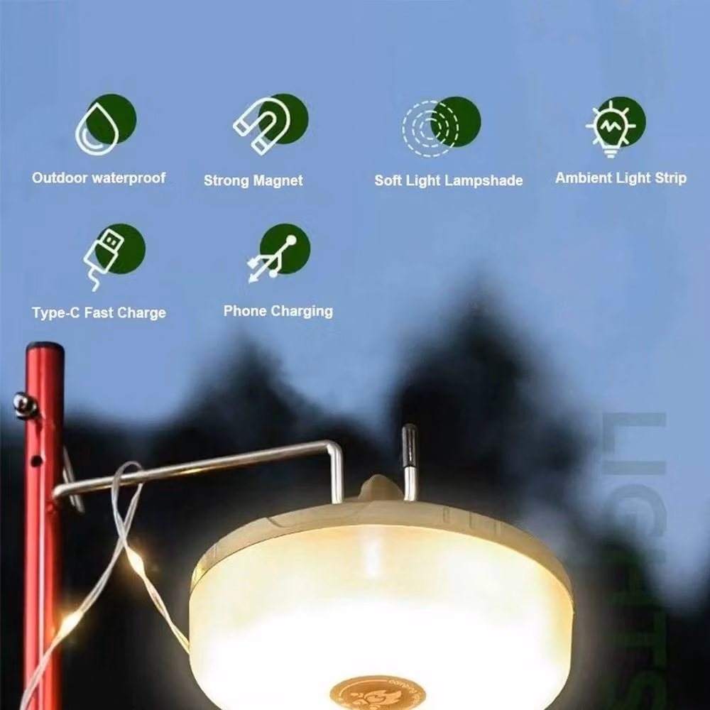 VOGREX 10m Portable Stowable Rechargeable LED String Light in White – 2