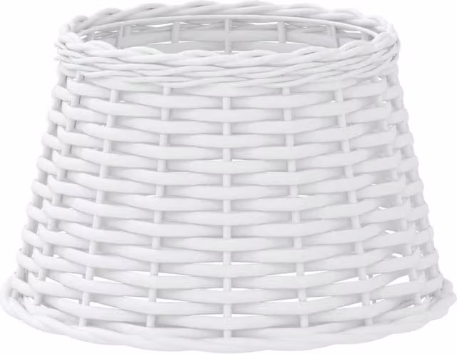 Berkfield Home White Rattan Cone Ceiling Lamp Shade W/D/H: 38 x 23 x 23 cm