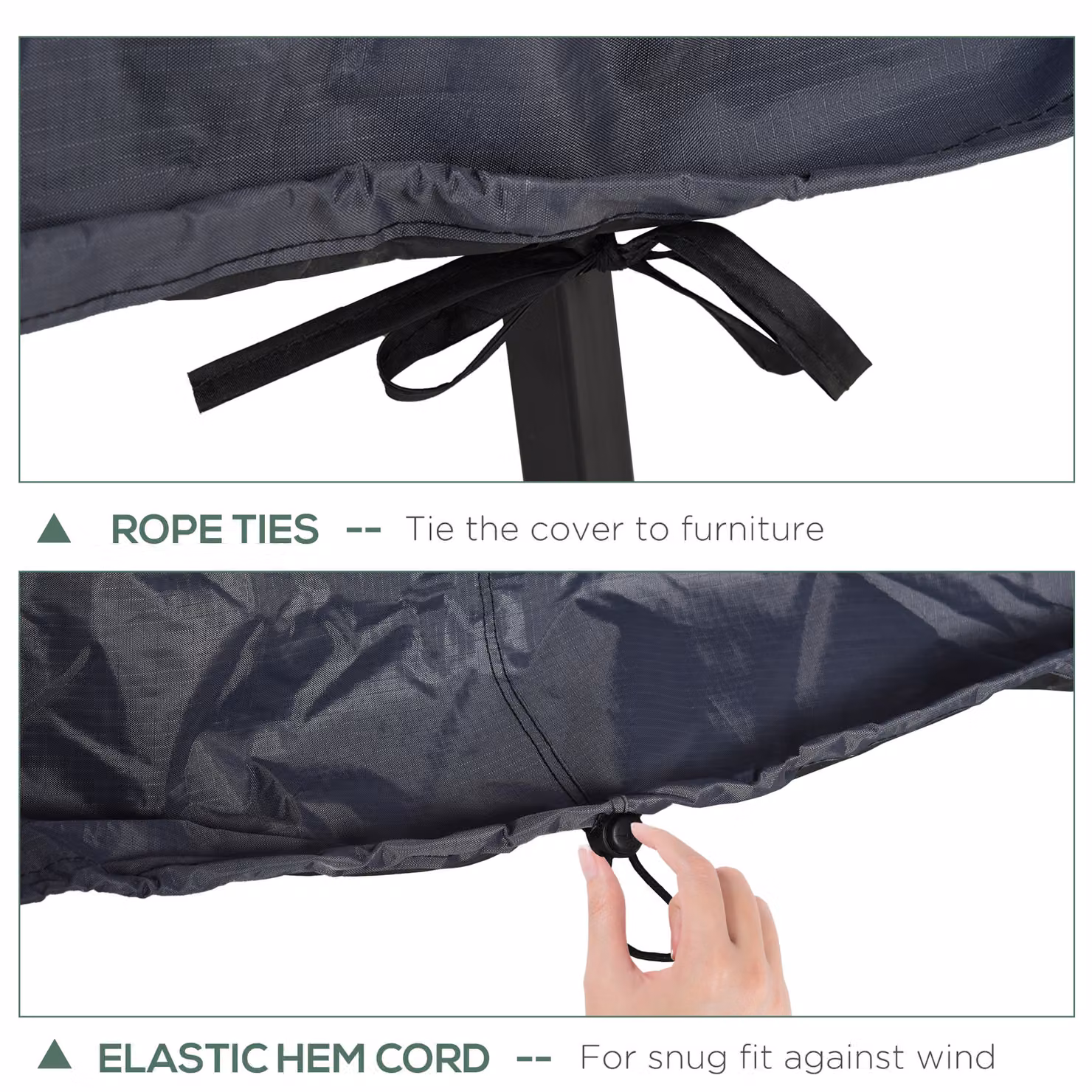 Outsunny Waterproof Grey Oxford Cloth Garden Sofa Cover for 2-3 Seater Sets – 4
