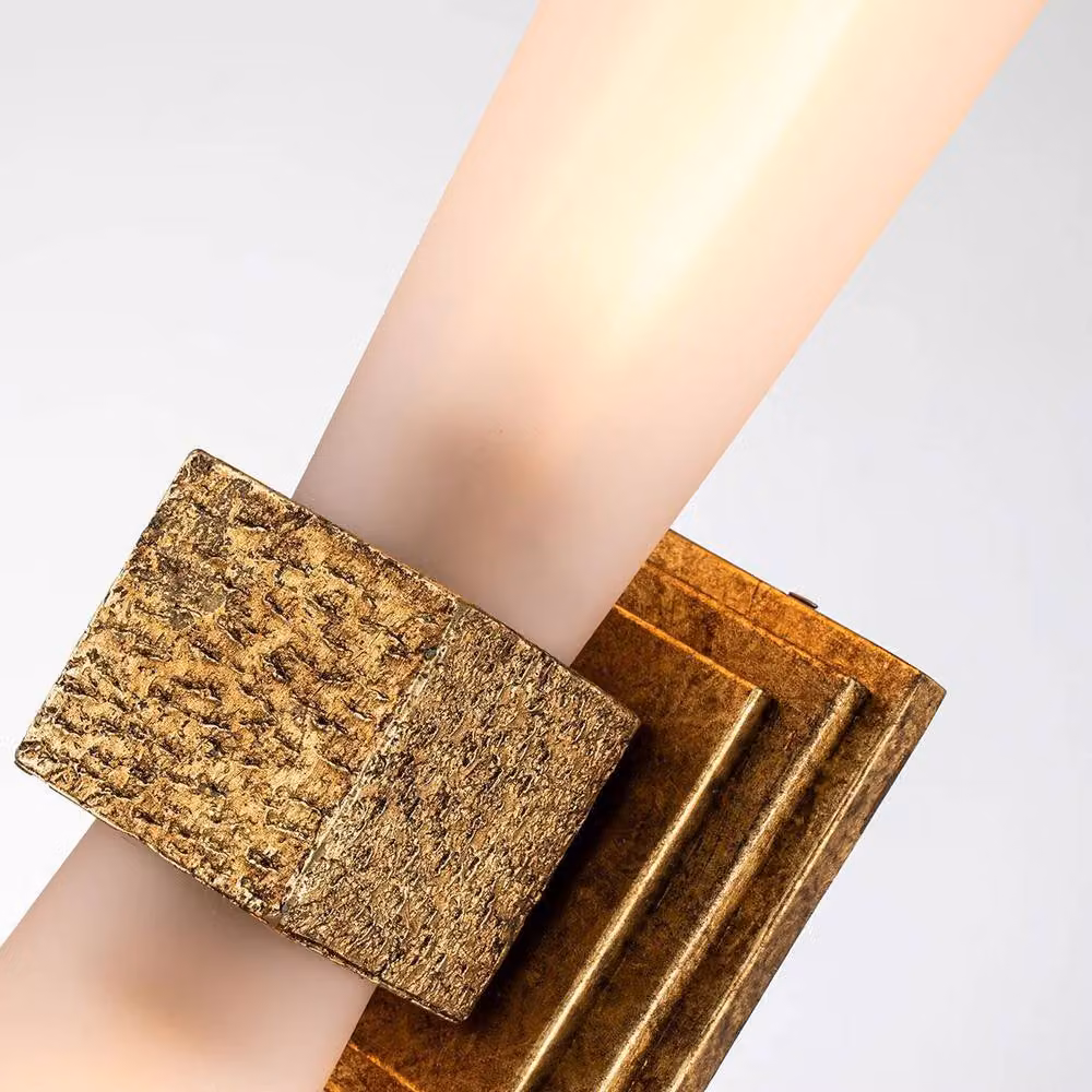 Netlighting Kristy Up & Down Wall Lamp in Distressed Gold with 2x G9 Bulbs, IP44 Rated – 3