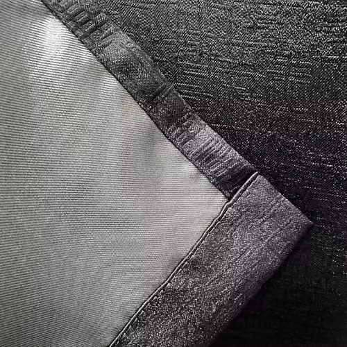Enhanced Living Black Plain Textured Thermal Eyelet Curtains, Width: 229 cm – 3
