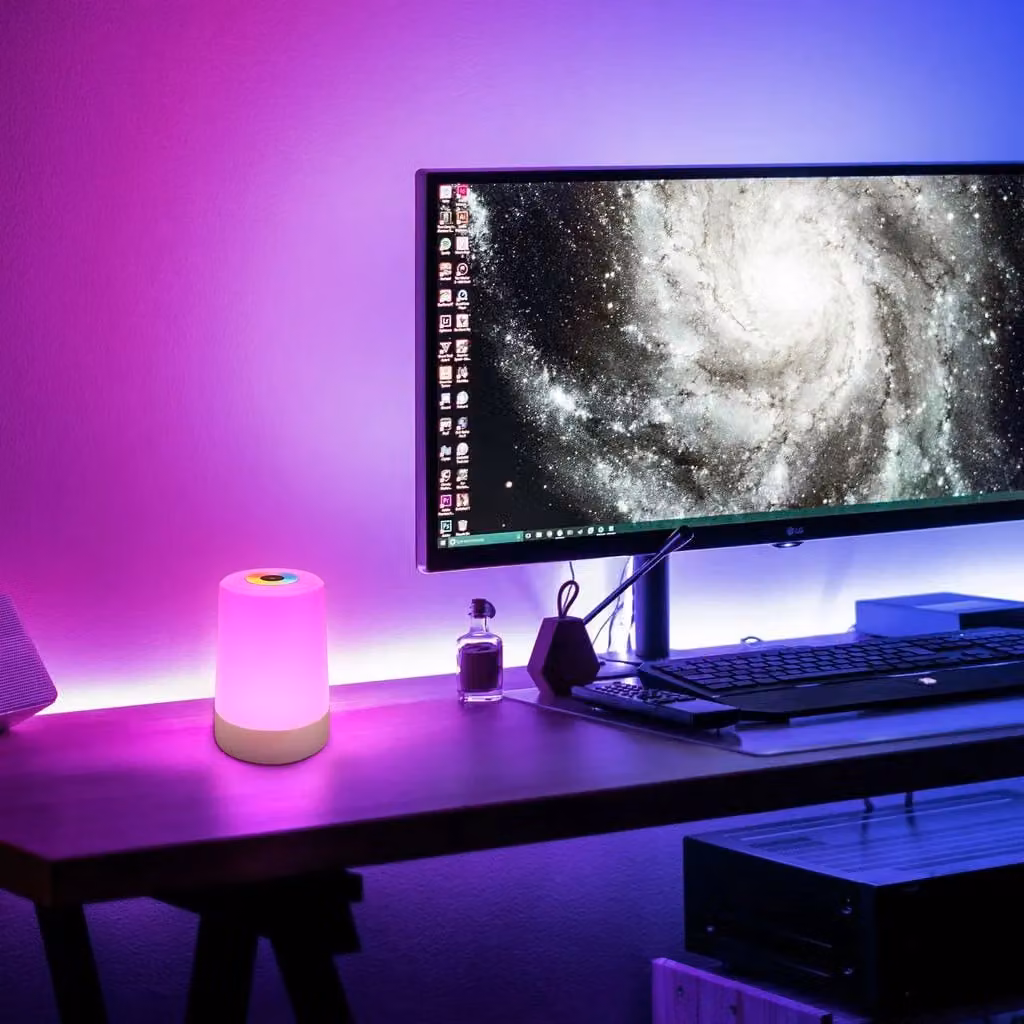 Briloner RGBW Rechargeable LED Table Lamp, Beige, IP44 Dimmable Touch Control Nightlight, W/D/H: 9 x 9 x 13 cm – 8