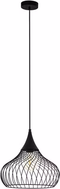 Loops Black Metal Wire Hanging Ceiling Pendant Light with E27 Socket