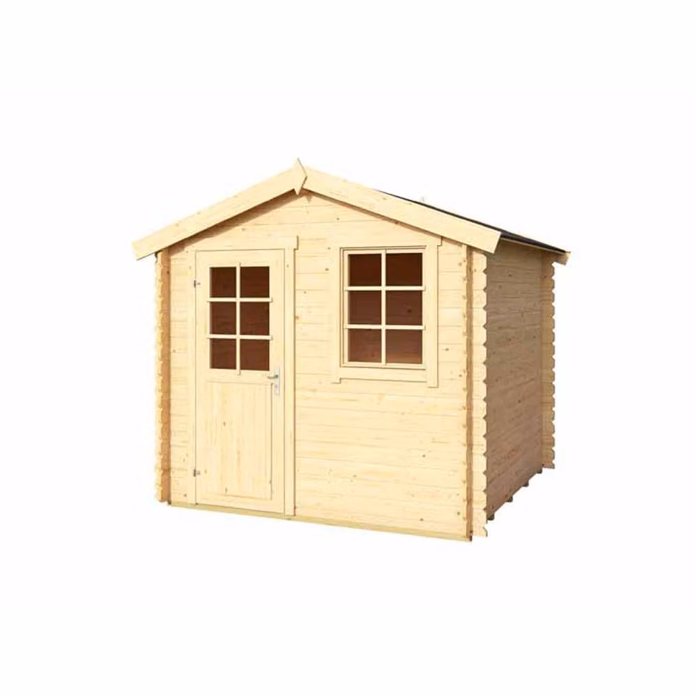 Lasita Maja Ltd Wels 2-Log Cabin Garden Room and Home Office in Light Brown, W: 250 cm, D: 263.7 cm, H: 233.7 cm – 2