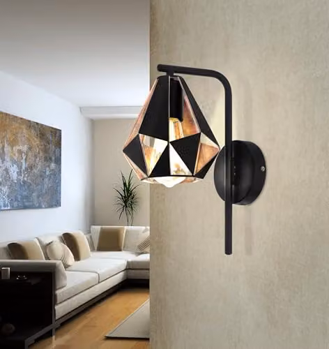 Eglo Carlton 4 Metal Wall Light in Black and Copper – 3