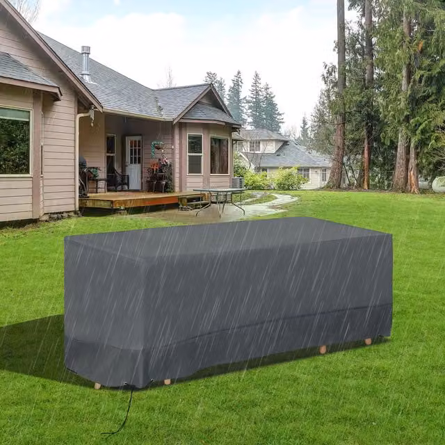 OUTSUNNY Grey Water-Repellent Corner Sofa Cover, W/D/H: 190 x 72 x 76 cm – 1