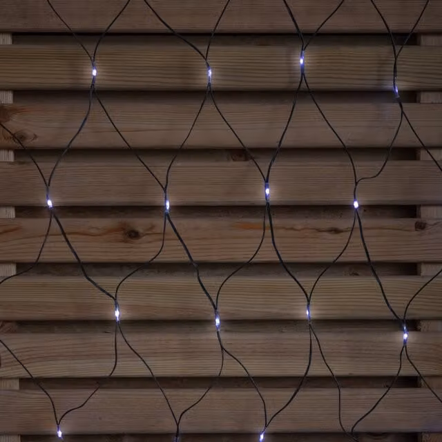 Premier Decorations 360 LED Multi Action Christmas Net Window Light in Cool White, W: 3.5 m, H: 1.2 m
